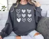Talla Europea TransfronterizaSudadera para Mujer de Cuello Redondo Otoño e Invierno con Sencillo Estampado de Boceto en Forma de Corazón Ropa para el Día de San Valentín Talla Europea