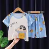 Pijama Infantil para Meninos e Meninas, Estilo Verão Manga Curta Fino, Menininhas, Bebê Desenho Animado, Conjunto de Verão Fofo e Super Fofo, Roupas de Casa