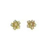 Pendientes de Perla Flor Dorada, Lujo Ligero de Alta Gama, Retro, Pequeños, Exquisitos, Modernos y Personalizados, Pendientes Versátiles para el Día a Día