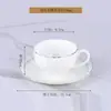 Xícara de café estilo europeu de porcelana óssea com borda dourada, conjunto de xícara e pires de cerâmica com aparência sofisticada, presente, atacado, xícara de chá da tarde para casa