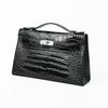 2025 Nuevo Bolso de Mano Clutch Patrón de Cocodrilo Bolso con Cadena Cuero Genuino Bolso de Mano para Mujer Minibolsa de Hombro Bolso Kelly