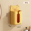 Caixa de lenço de desenho animado fofa de parede sem furos caixa de papel sala de estar casa banheiro armazenamento criativo tubo de papel