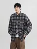 Camisa de Cuadros Estilo Hong Kong para Mujer, Fresca y Elegante, Camisa de Manga Larga de Alta Gama, Top Chaqueta de Marca Japonesa de Moda
