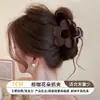 Pinza para el cabello de tamaño mediano de lunares blancos y negros estilo francés, diseñada para la parte trasera de la cabeza, un accesorio para el cabello nuevo y elegante con un aspecto sofisticado y con estilo