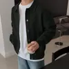 Cardigan de punto oscuro con cuello para principios de otoño, chaqueta de suéter para hombre, estilo coreano, moda masculina casual, Dongdaemun coreano