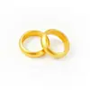 Artesanía tradicional, anillo liso ancho de 6 mm de grosor, oro arenado, anillo fino de extremo cerrado, exquisito regalo para novia