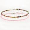 Collar elegante y dulce de cristal rosa natural de 4 mm para niña, con cadena de clavícula de cuentas de turmalina colorida de primera calidad para primavera y verano.