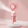 Ventilador de Mano Portátil Transfronterizo con Spray, Humidificación e Hidratación, Ventilador Recargable, Ventilador Mini Portátil para Escritorio de Estudiante, Dormitorio