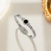 Pulsera Hueca Digital Romana Negra Redonda para Pastel Carcasa Negra Acero Inoxidable Pulsera Amor para Mujer Acero Titanio Pulsera Venta al por Mayor