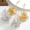 2024 ZA Novos Brincos Exagerados Tridimensionais de Flor de Galho Vazados Moda Europeia e Americana High-end Light Luxury Brincos Femininos