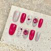 Armadura Pura Para Llevar en la Mano Pura Deseo Celebridad Spice Girl Rojo Rosa Lentejuelas Blancas Sentido Avanzado Parche de Uñas Terminado Combinación Perfecta