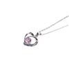 Zhen Rong Tmall Hot Selling 925 Prata Banhado Amor Coração Em Forma De Cristal Azul Pingente Colar Puro Jóias Feminino Uma Peça