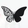Tarjetas de Lugar con Mariposa 3D Grabada con Láser Transfronterizas, Hermosas Tarjetas para Copas de Vino, Tarjetas de Asiento para Banquetes de Cumpleaños en Stock