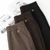 Pantalones Rectos de Cintura Elástica para Abuela, Pantalones Versátiles de Otoño e Invierno, Nuevo Modelo 2026, Color Sólido, Diseño Simple, Pantalones Elásticos de Corte Ajustado para Mujeres de Mediana Edad y Mayores