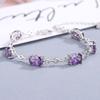 Gota de agua corazón amatista fábrica mayoreo joyería Corea comercio exterior Pulsera de plata esterlina S925 para mujer clásica simple