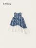 Frete Grátis em Roupas Infantis, Vestidos de Verão para Meninas, Vestidos de Novo Estilo para Crianças Pequenas e Médias, Vestidos com Acabamento em Renda, Vestidos Jeans Estilosos, Vestidos Infantis
