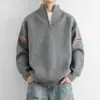 Suéter tejido con patrón TB de tres rayas, conjunto a juego para hombre y mujer, media cremallera, cuello alto, estilo vintage, otoño/invierno, venta al por mayor desde una fábrica transfronteriza