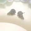 Pendientes de Plata de Ley S925 con Alas Incrustadas de Circonita Diamante para Mujer, Gama Alta, Lujo Accesible, Pequeños, Exquisitos, Pendientes de Nicho Super Hada