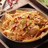 Fideos de taro, verduras estofadas, platillos fríos, selección completa de productos secos, fideos anchos, ingredientes para hot pot, riel de plástico comercial, especialidad de Henan
