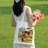 Bolsa de Lona com Ilustração de Cidade, Bolsa Tote de Lona Chinesa Excepcional, Bolsa de Compras Ecológica Personalizada de Grande Capacidade, Bolsa de Pano para Check-In de Atrações Turísticas