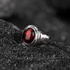 Yilu prata S925 prata esterlina sangue âmbar retro brilhante simples elegante ovo superfície anel luz luxo elegante all-match anel de prata