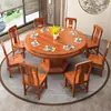 Mesa de Jantar Redonda de Madeira Maciça Rosewood Chinês com Cadeiras Combinação Mesa Redonda Antiga com Armazenamento Mesa de Jantar para Apartamento Pequeno Casa com Mesa Giratória