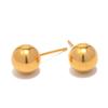 Aretes de acero de titanio para mujer Jieding oro de 18 quilates acero inoxidable aretes de cuentas redondas joyería de aretes moda 2023 comodín nuevo