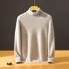 Suéter de Cachemira de Doble Hilo con Cuello Alto de Terciopelo Baitai 2026, Colección Otoño/Invierno, Ligero, Lujoso, Cálido, Casual, Ajuste Holgado, Capa Base de Punto