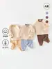 Pijama Suave de Algodón Clase A para Bebé Set de Ropa Interior para Bebé Separados para Niños Ropa para el Hogar Conjunto de 2 Piezas: Top de Otoño y Pantalones de Otoño