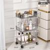 Caja de almacenamiento de cosméticos Ins Style, estante de almacenamiento, tocador de escritorio para el cuidado de la piel, carrito para lavabo de baño