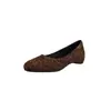 Sapatos de Camurça de Ovelha Novos, Estilo Confortável, Bico Redondo, Salto Anabela para Mulheres, Cor Damasco, Solado Macio de Borracha, Adequados para Todas as Estações, Sapatos Baixos de Calçar