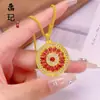 Retención de Color Alta Arena Dorada Diamante Completo Rosetón Brújula de Ocho Tesoros Giratoria Colgante Moda Lujo Ligero Brújula Hueca Venta al por Mayor
