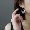 Placa de Incienso Repelente de Mosquitos Estilo Étnico Vintage Pendiente de Clip Sin Agujeros en las Orejas Pendientes de Anillo Grande Exagerados para Mujer Plata Europea y Americana Pendientes Nuevos