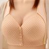 Sujetador tipo chaleco con copa fija y abertura frontal de talla grande para mujer, fino, sin aros de acero, con hebilla