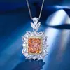 Outono e Inverno Novo Joia Huabi Diamante de Alto Carbono Corte Flor de Gelo Diamante Colorido Cobre Incrustado Moda Luxo Acessível Pingente 10*12