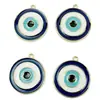 Collar con pendientes de ojo turco del diablo de aleación color epoxi, colgante popular europeo y americano, ojos de cerámica