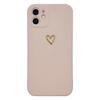 Capa Casual Furo Fino Hot Stamping Coração Adequada para Apple 15Pro/12 Borda Reta Capa de Celular Xr/14/11 Anti-Queda Xr Capa Macia