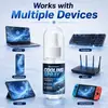 O spray de resfriamento para dispositivos eletrônicos KineShineX reduz o calor da superfície para telefones celulares e placas-mã de computador.