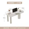 Bancada de ilha em ardósia integrada à mesa, adequada para apartamentos pequenos, mesa de escritório para computador e cadeira de estilo francês moderno simples, luxo leve na cor creme