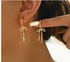 Han Zhi Shang Venta Cruzada Más Vendida Europeos y Americanos Creativos Simples Geométricos Rombo Hueco Pendientes Doble Capa Diseño de Alta Gama Pendientes