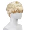 Peruca Masculina Transfronteiriça Europeia e Americana Cabelo Curto Tricolor Bob Peruca Cabeça de Cogumelo Natural Fofa Versátil Pronta Fabricante