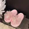 Sapatos Antiderrapantes Florais Doces para Mulheres, Chinelos de Verão com Solas Grossas, Adequados para Uso Externo, Estilo Slip-On, Uso Doméstico, com Efeito de Aumento de Altura