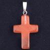 Colgante de Cruz de Cristal de Piedra Natural de Venta Caliente Amatista Cuarzo Rosa Gema Artesanía Accesorios de Joyería DIY Joyería Hecha a Mano