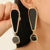 Brincos ovais de metal lava líquida amor personalidade europeia e americana brincos geométricos irregulares plissados brincos brincos