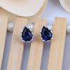 Aretes de gota de granate con incrustaciones de cobre directo de fábrica, cristal de circonita, aretes de amor huecos, aretes simples multicolores
