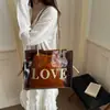 Bolsa Tote Grande Capacidade Transparente Gelatina Bolsa de Ombro Transversal Tendência Bolsa Grande 2026 Nova Bolsa Estilo Coreano para Mulheres Transfronteiriça