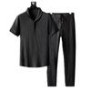 Traje Casual para Hombre 2024 Nuevo Verano Delgado Elegante Traje Deportivo Moda Masculina Pantalones de Manga Corta Trendy Lujo Accesible