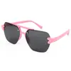 Gafas de Sol Personalizadas Sencillas de Montura Grande Mostrando la Cara Pequeñas de Moda para Fotografía Callejera Niños Gafas de Sol Anti-UV 131 Rt147