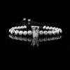 Pulseira de Corda Tecida Ajustável Hip Hop Masculina Coroa de Cobre Retrô Europeia e Americana Contas de Abacaxi de Aço Titânio Galvanizado a Vácuo