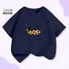 Camiseta de Moda Versátil de Manga Corta y Cuello Redondo para Niños, Stock Listo Transfronterizo, Algodón Puro, Estilo Coreano, Holgada, Moda Casual